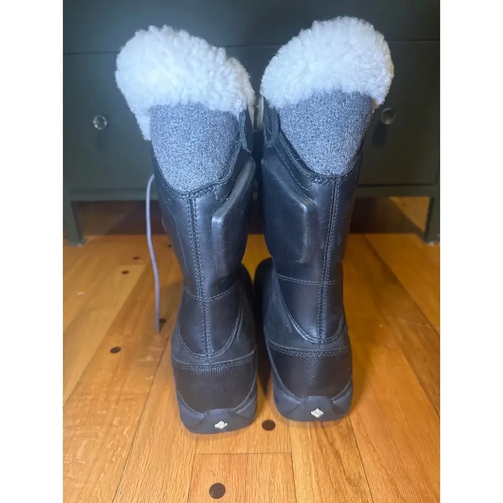 Columbia BL1467 Winter Snow Boots Womens 8 Black Waterproof Faux Fur Lined